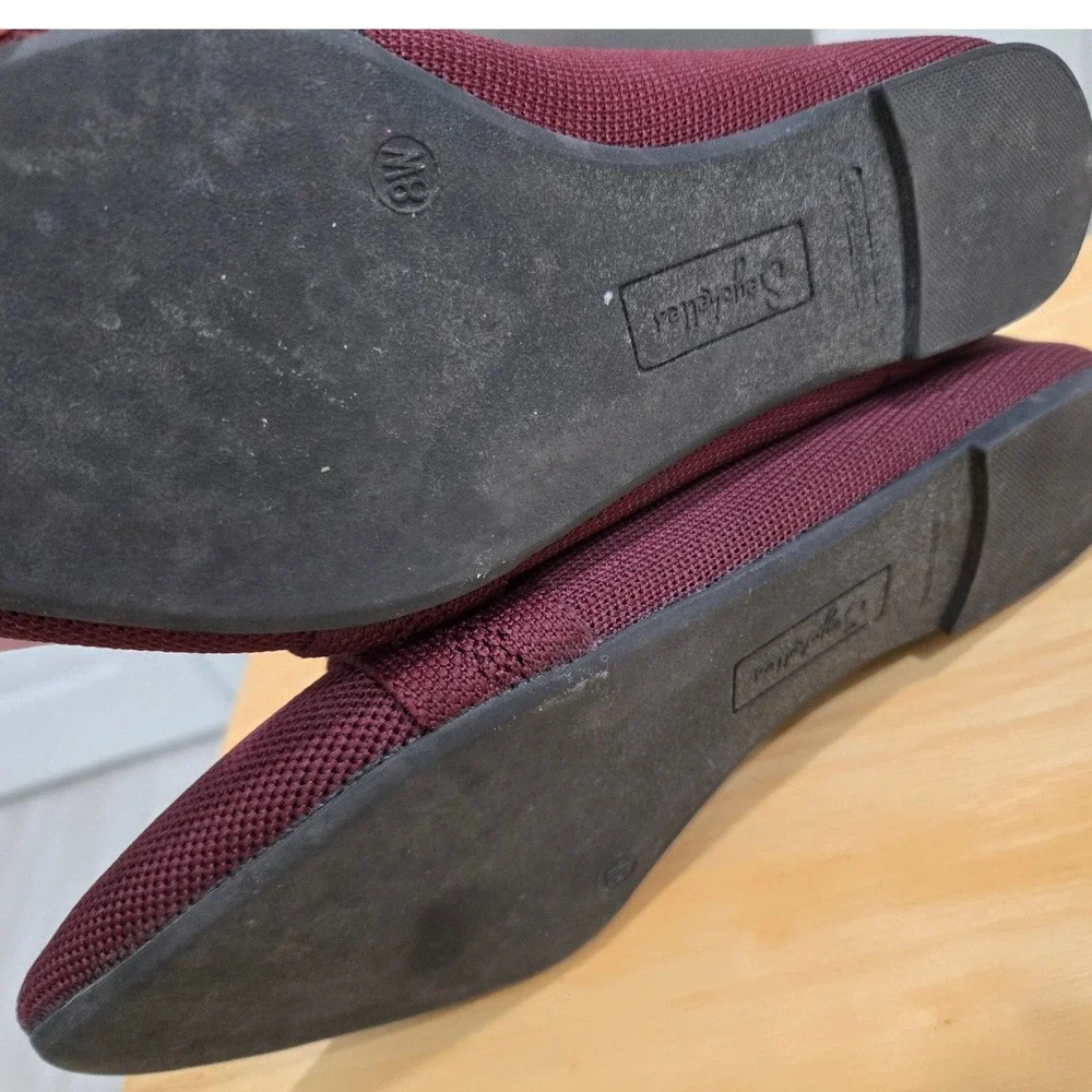Seychelles Sable Wide Flats Womens 8W Burgundy Bow Pointed Toe Loafers